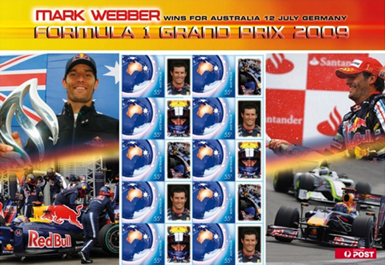 マーク・ウェバー F1初優勝記念切手シート