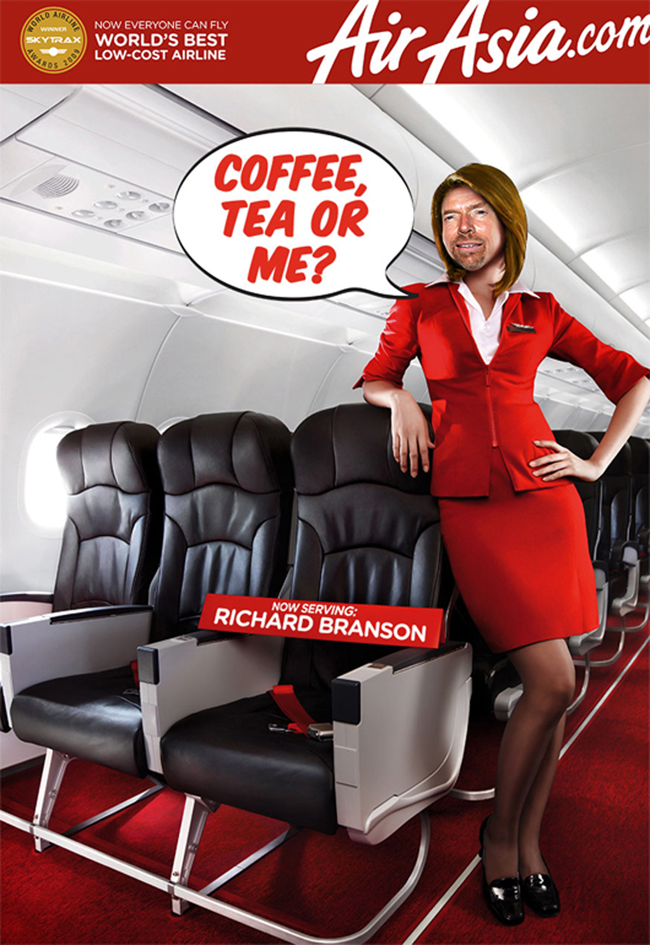 Richard Branson in Air Asia uniform