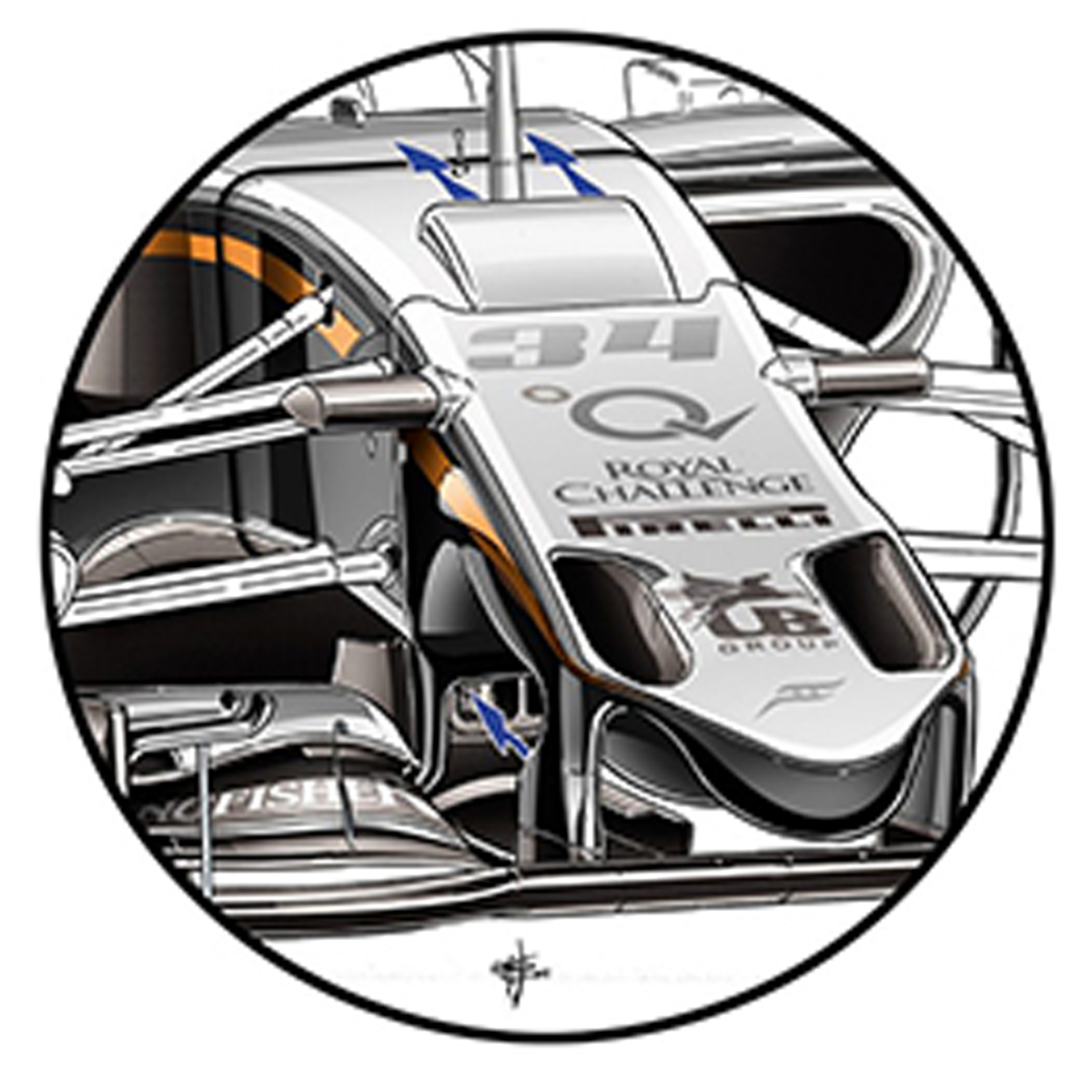 フォース・インディア VJM08 鼻孔ノーズ