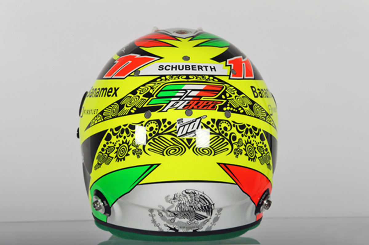 セルジオ・ペレス 2016年 ヘルメット(バック)