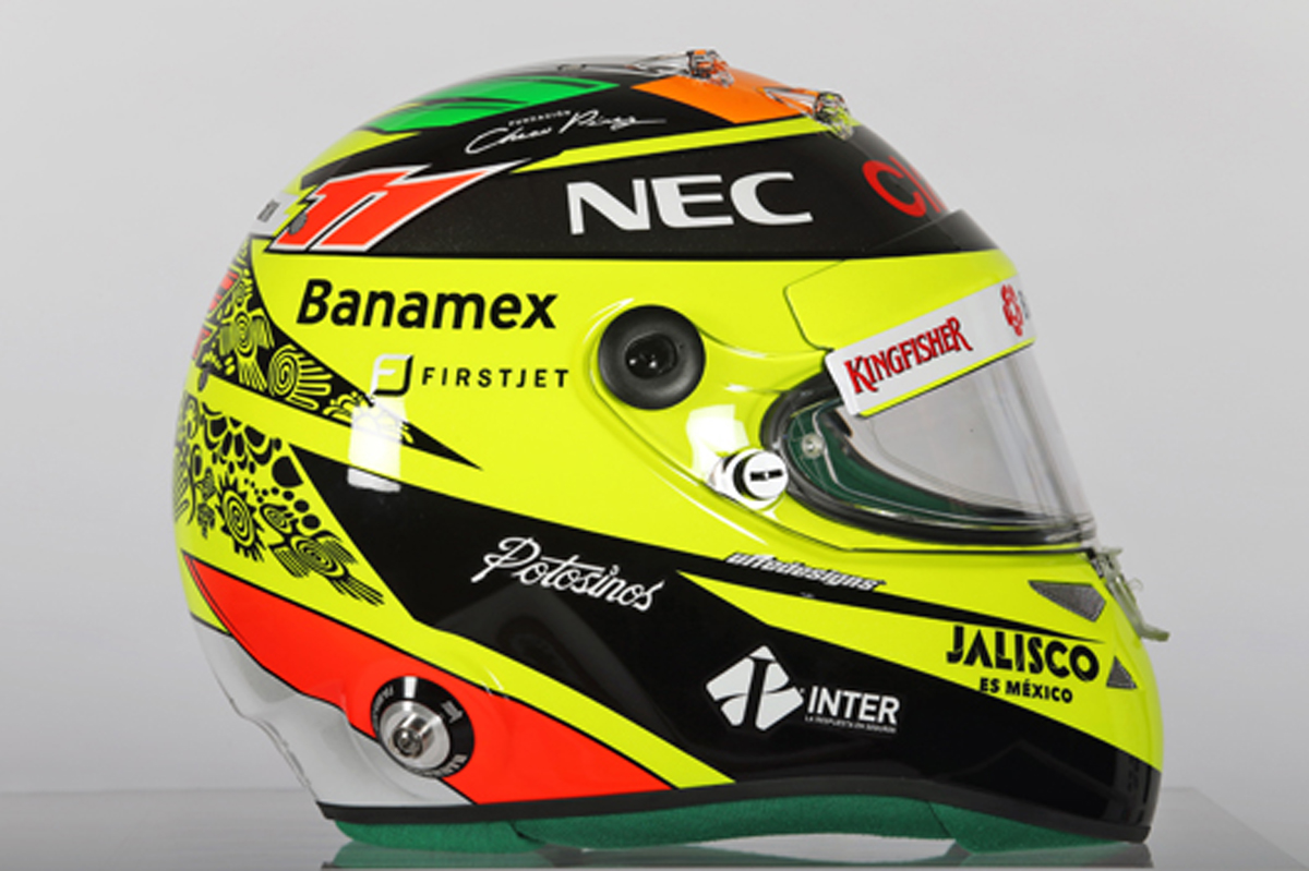 セルジオ・ペレス 2016年 ヘルメット（サイド）