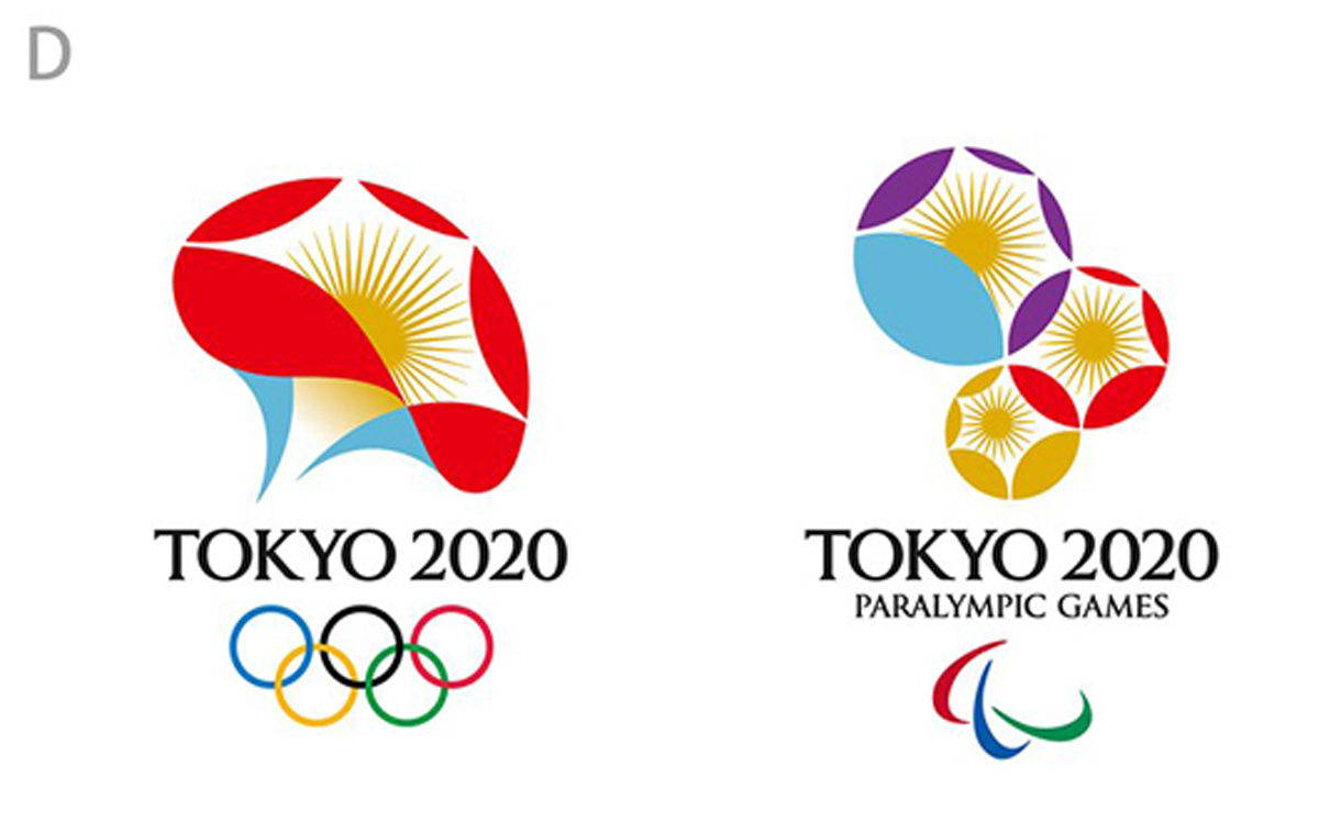 東京オリンピック エンブレム D案 晴れやかな顔、花咲く