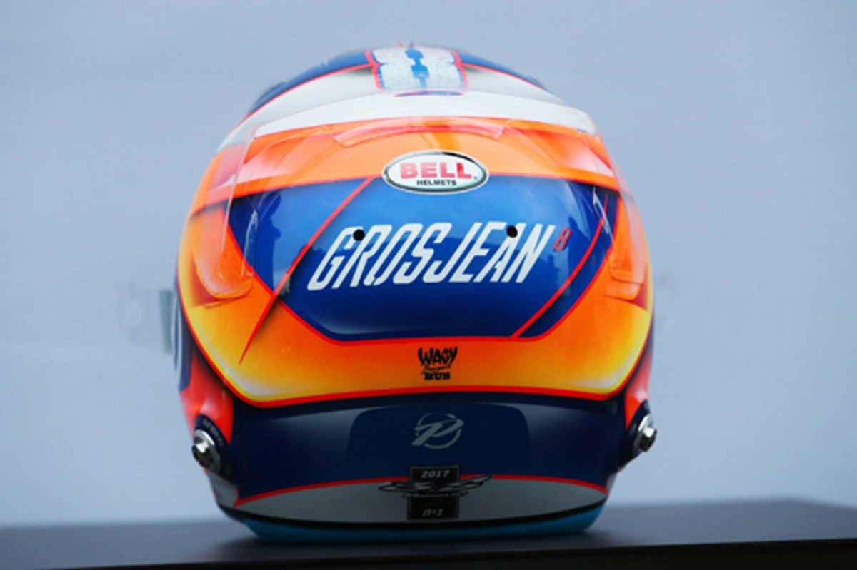 ロマン・グロージャン 2017年 F1ヘルメット （バック）