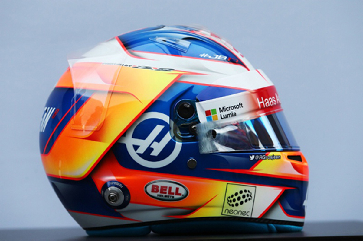 ロマン・グロージャン 2017年 F1ヘルメット （サイド）