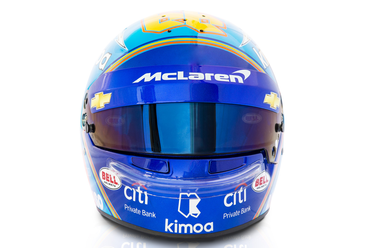 フェルナンド・アロンソ インディ500 ヘルメット (前面)