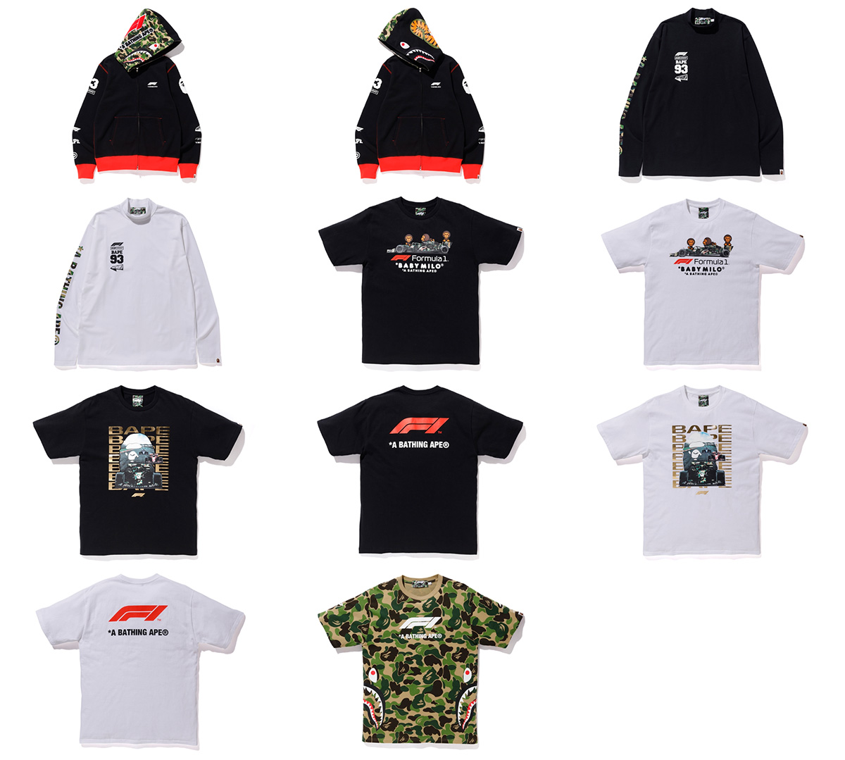 A BATHING APE × Formula 1 COLLECTION