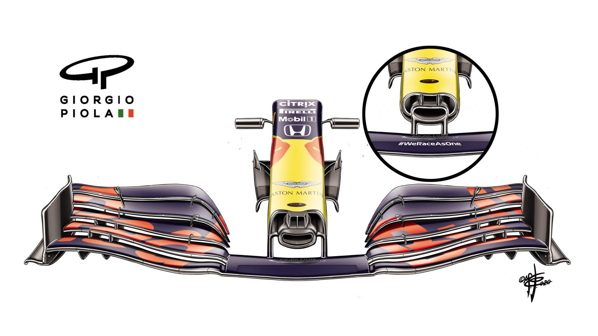 レッドブル・ホンダ RB16 新型ノーズ