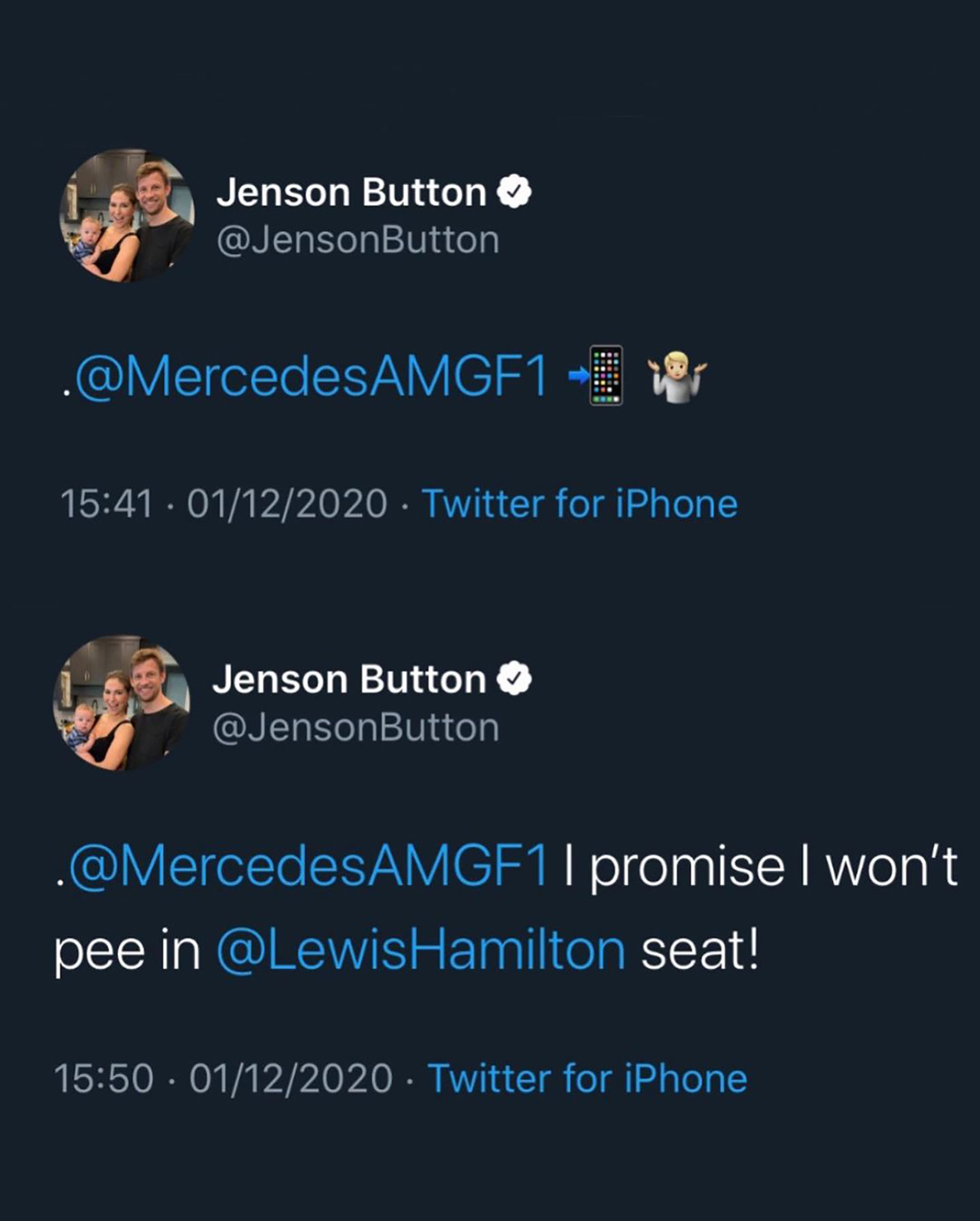 ジェンソン・バトン メルセデスF1 ツイート