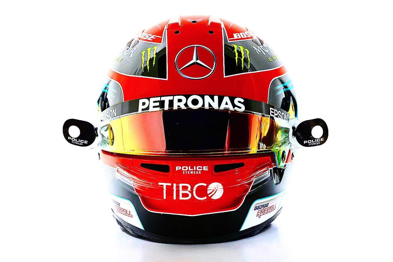ジョージ・ラッセル F1サヒールGP ヘルメット(メルセデスF1)