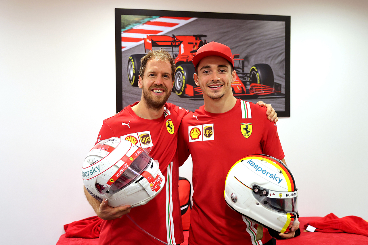 セバスチャン・ベッテルとシャルル・ルクレール(フェラーリ / 2020年F1アブダビGP