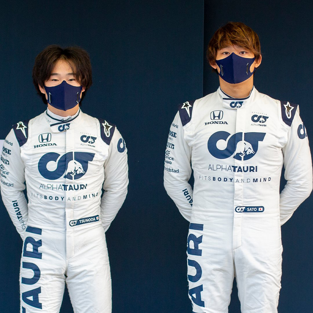 角田裕毅と佐藤万璃音(アルファタウリ・ホンダ) / 2020年 F1アブダビテスト