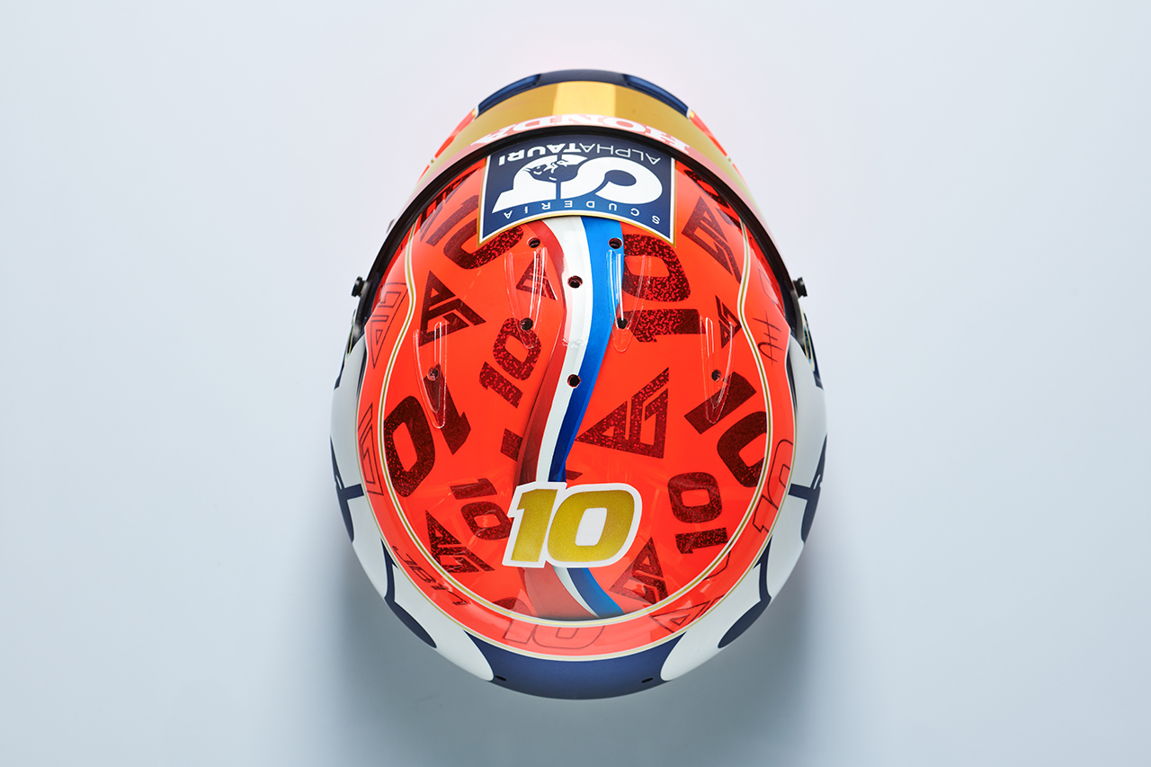 ピエール・ガスリー 2021年 F1ヘルメット 頭頂部 （アルファタウリ・ホダF1）