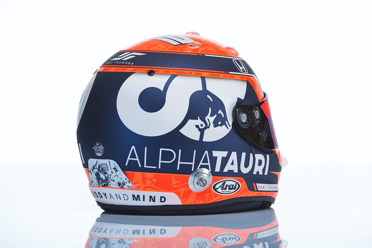角田裕毅 2021年 F1ヘルメット デザイン (アルファタウリ・ホンダF1)