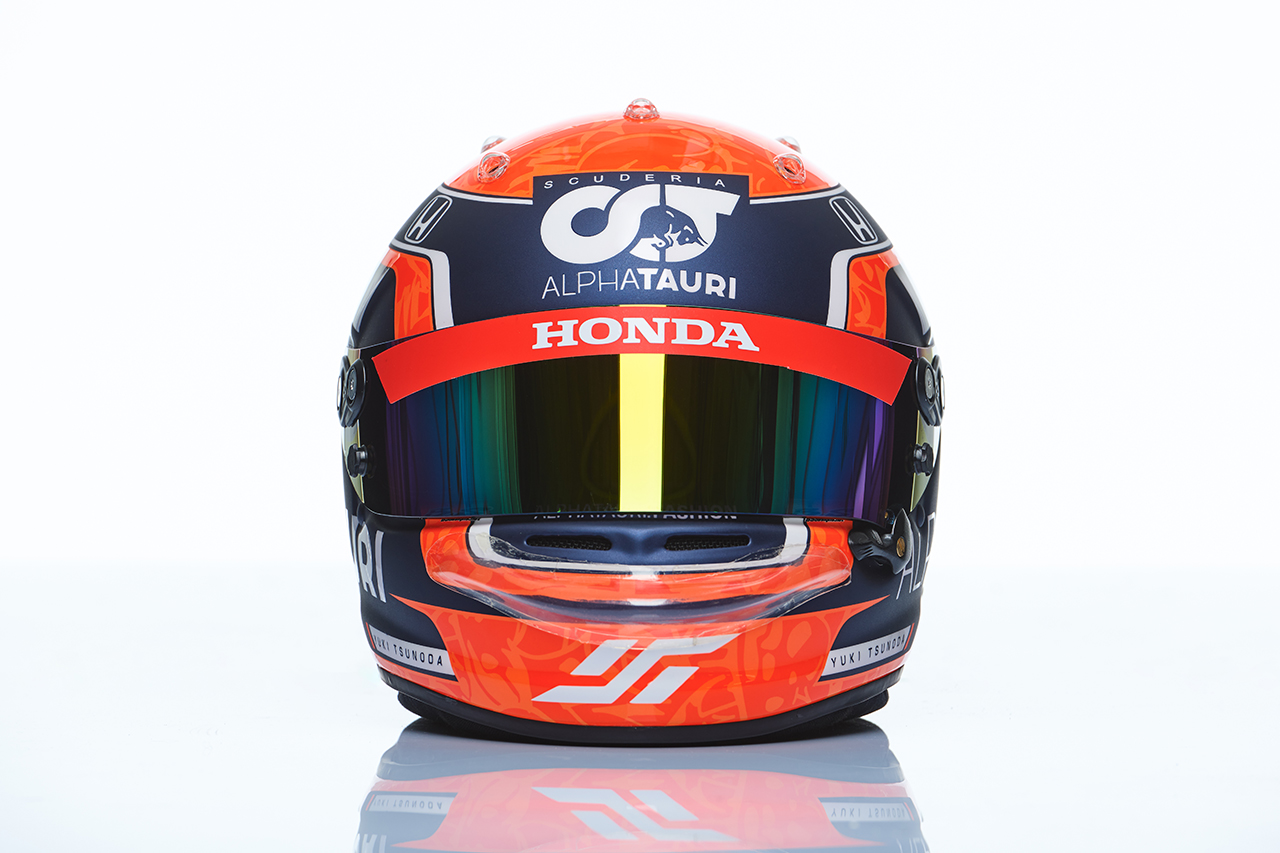 角田裕毅 2021年 F1ヘルメット 正面 (アルファタウリ・ホンダF1)
