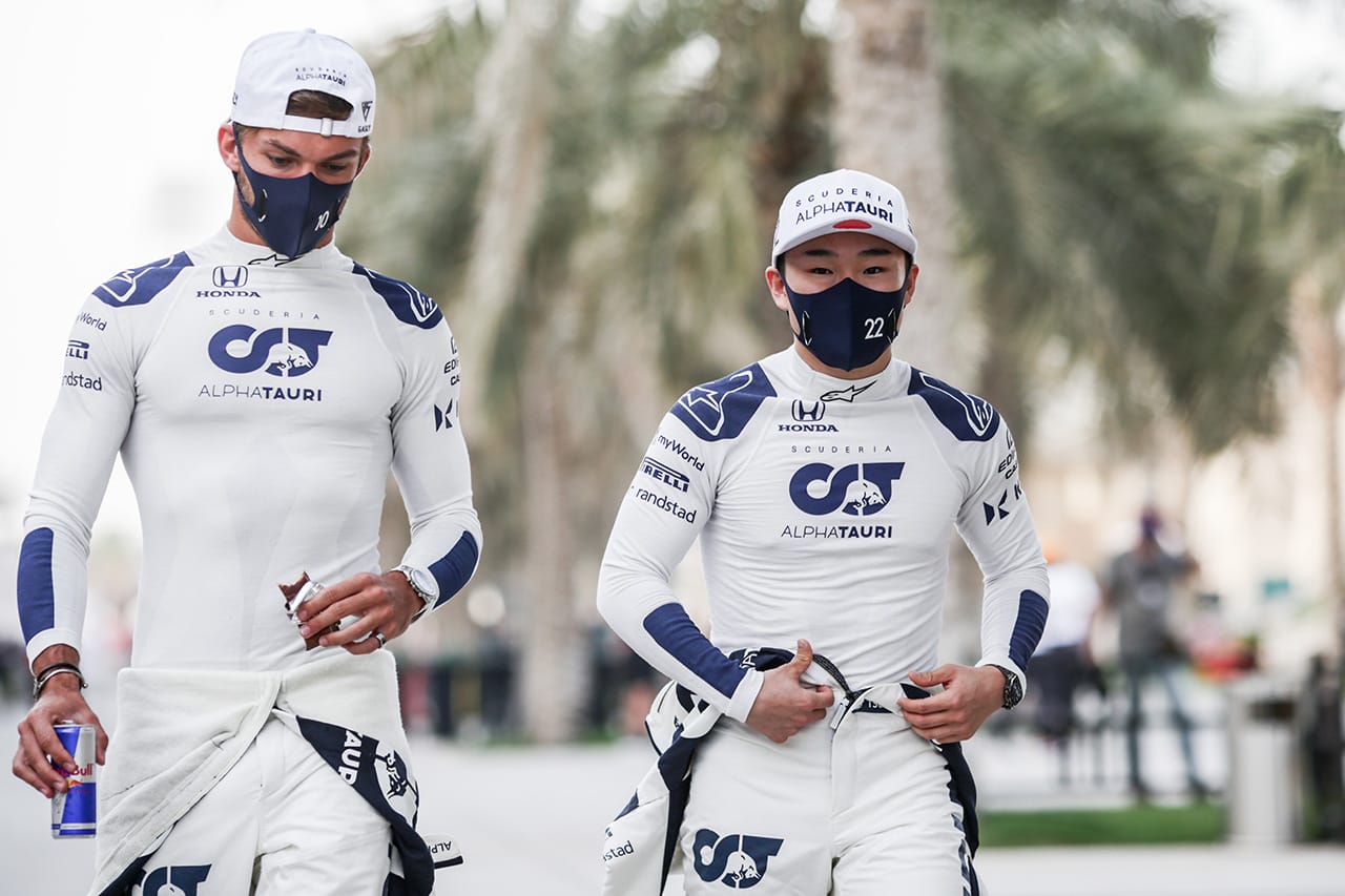 角田裕毅とピエール・ガスリー(アルファタウリ・ホンダF1) 2021年F1バーレーンGP