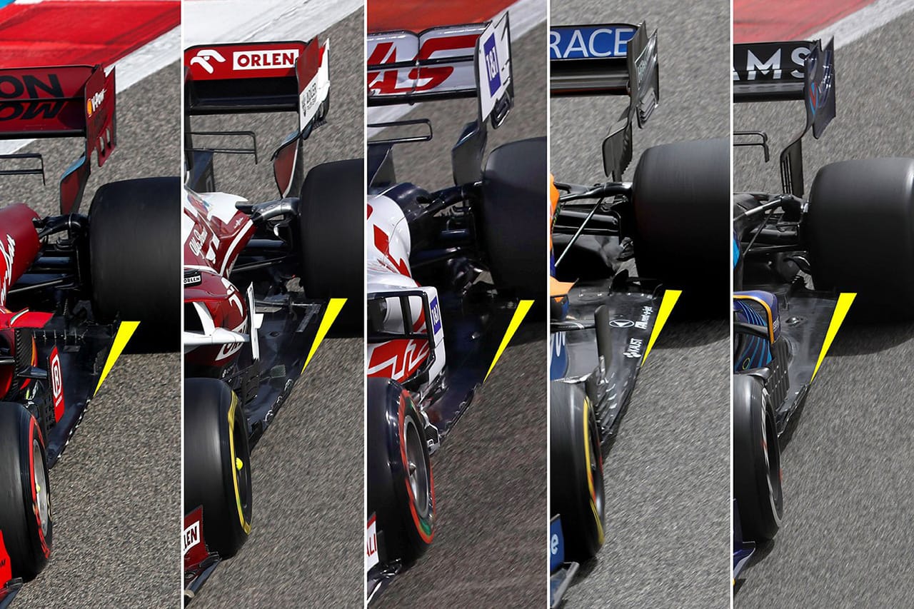 2021年F1マシン フロアを斜めにカットしたチーム