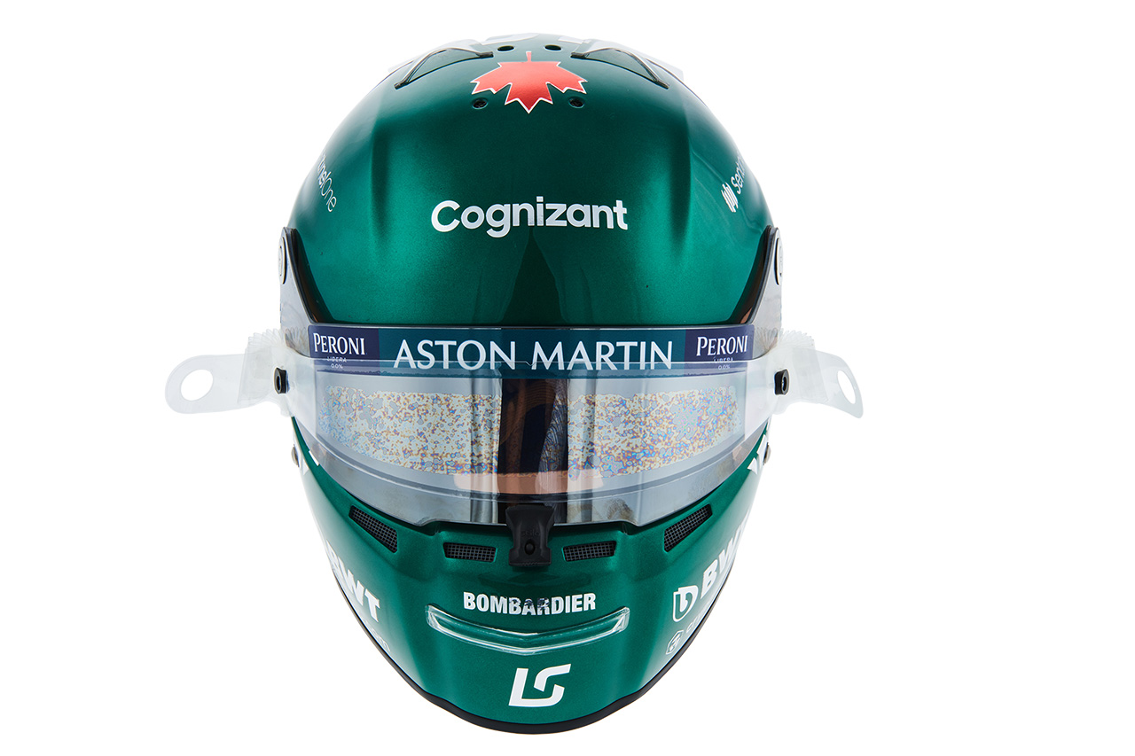 ランス・ストロール 2021年 F1ヘルメット:前面(アストンマーティンF1)