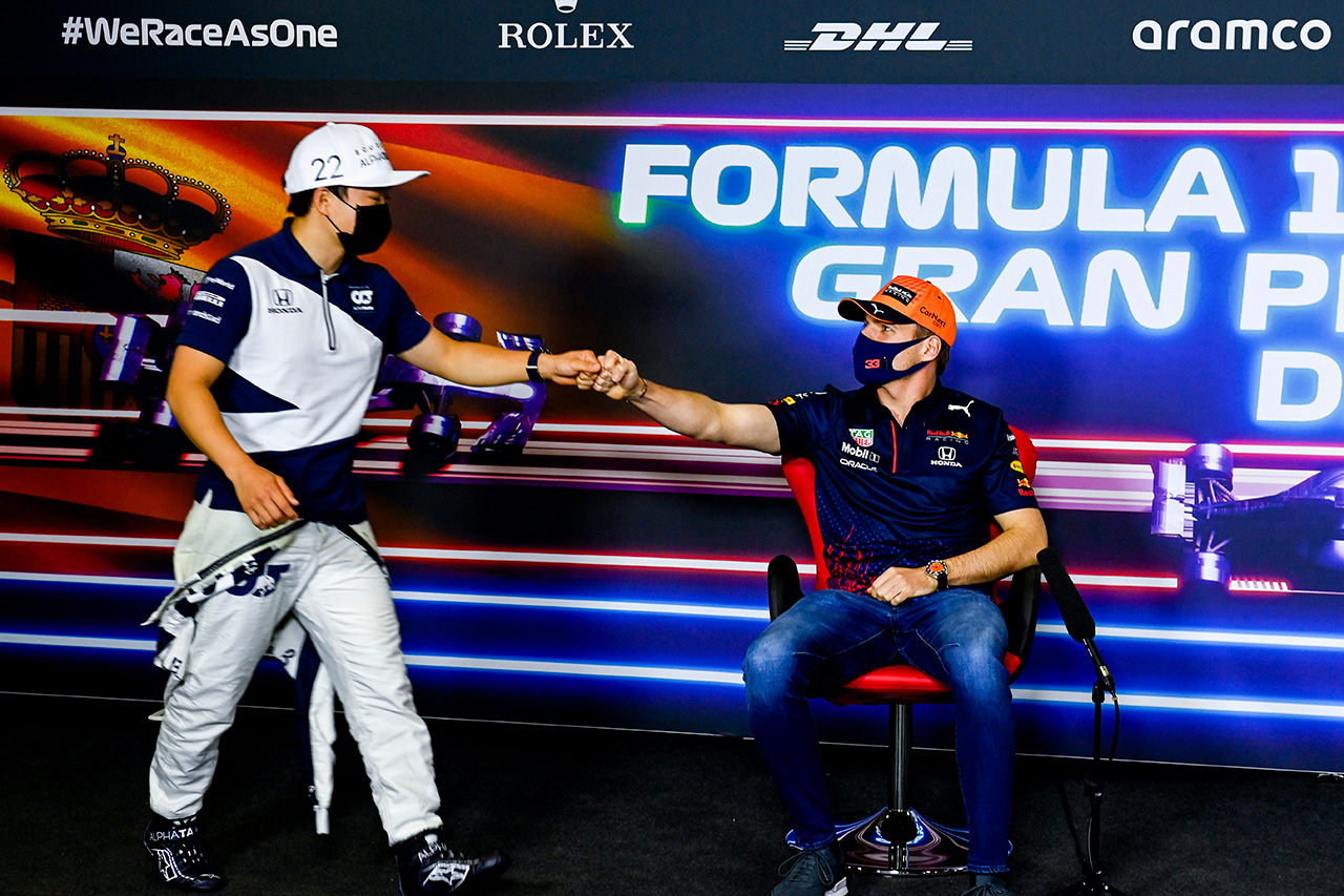 角田裕毅（アルファタウリ・ホンダ）とマックス・フェルスタッペン（レッドブル・ホンダ） / F１スペインGP 記者会見