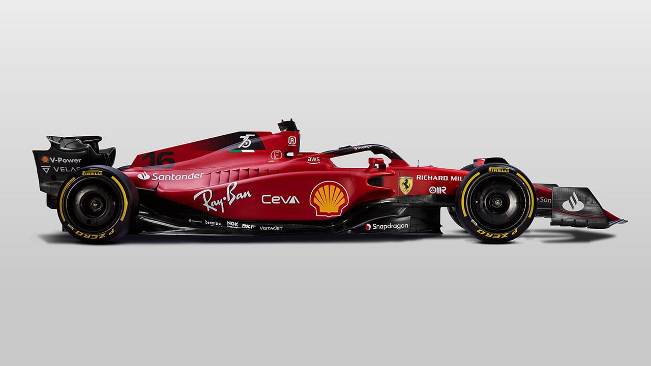 フェラーリ F1-75 サイドビュー