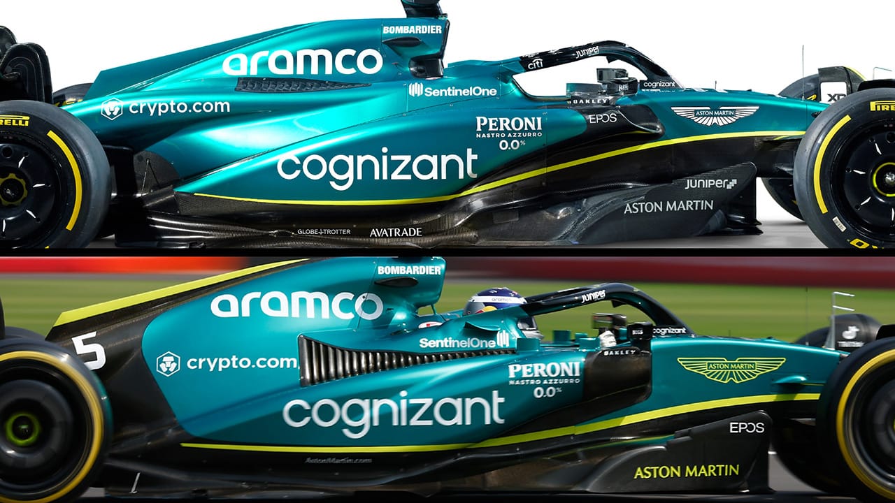 アストンマーティンF1 AMR23 サイドビュー