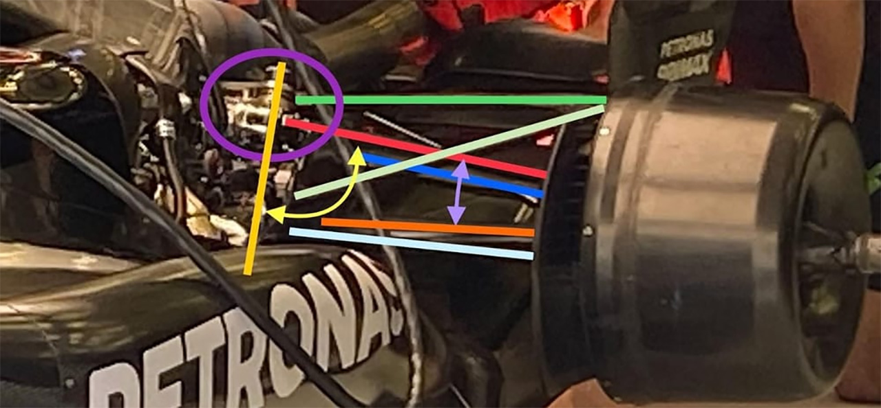 メルセデスAMG・ペトロナス・モータースポーツ F1 W15 リアサスペンション