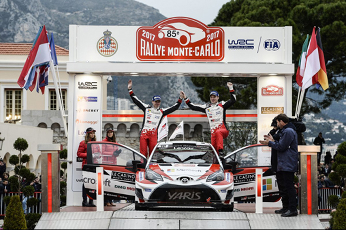 トヨタ:WRC復帰戦でヤリ-マティ・ラトバラが2位表彰台!