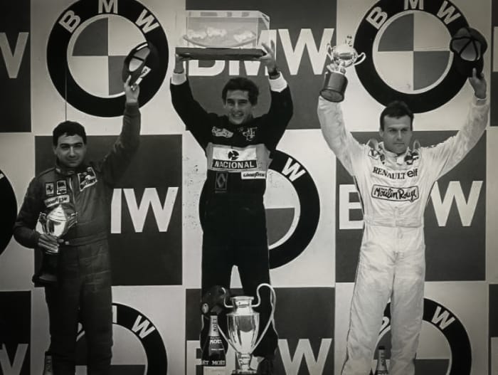 アイルトン・セナ 1985年 F1ポルトガルGP 表彰台