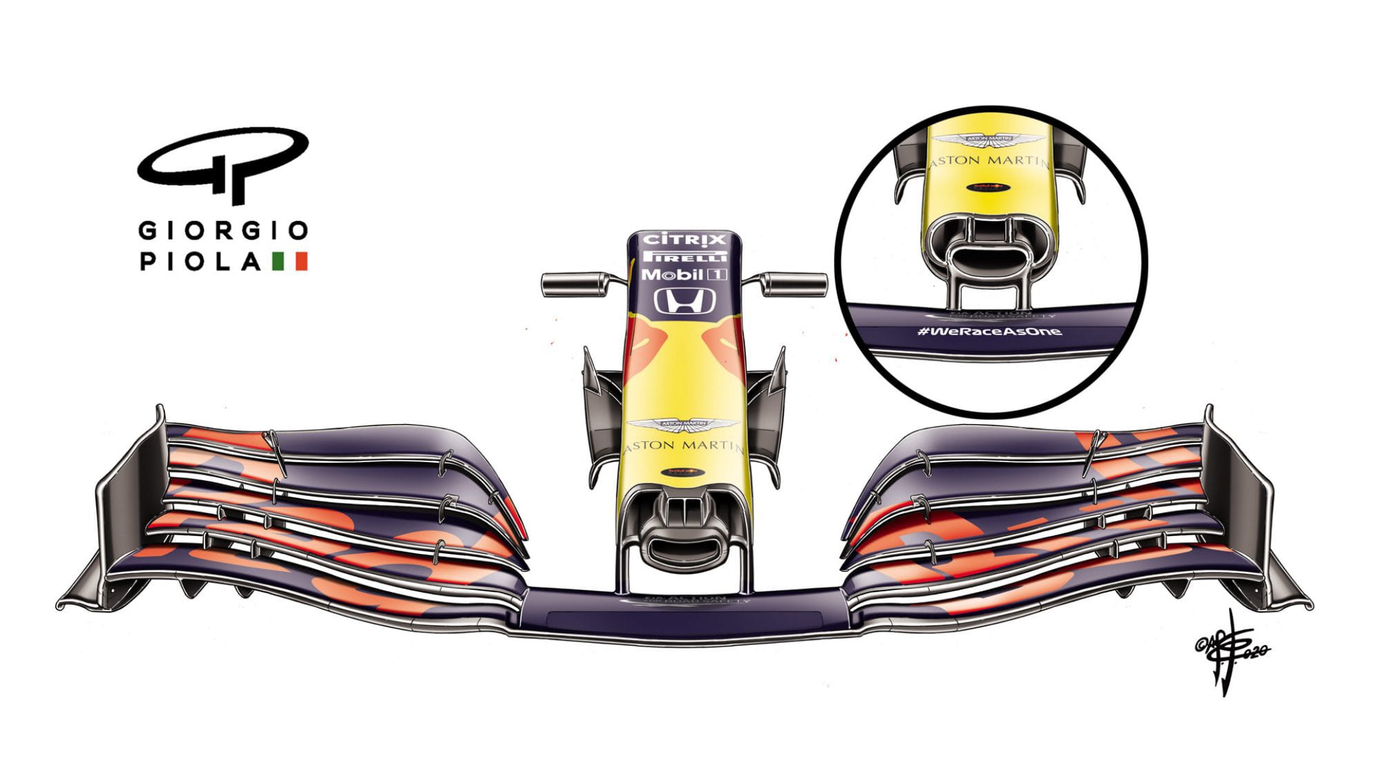 レッドブル・ホンダ RB16 新型ノーズ