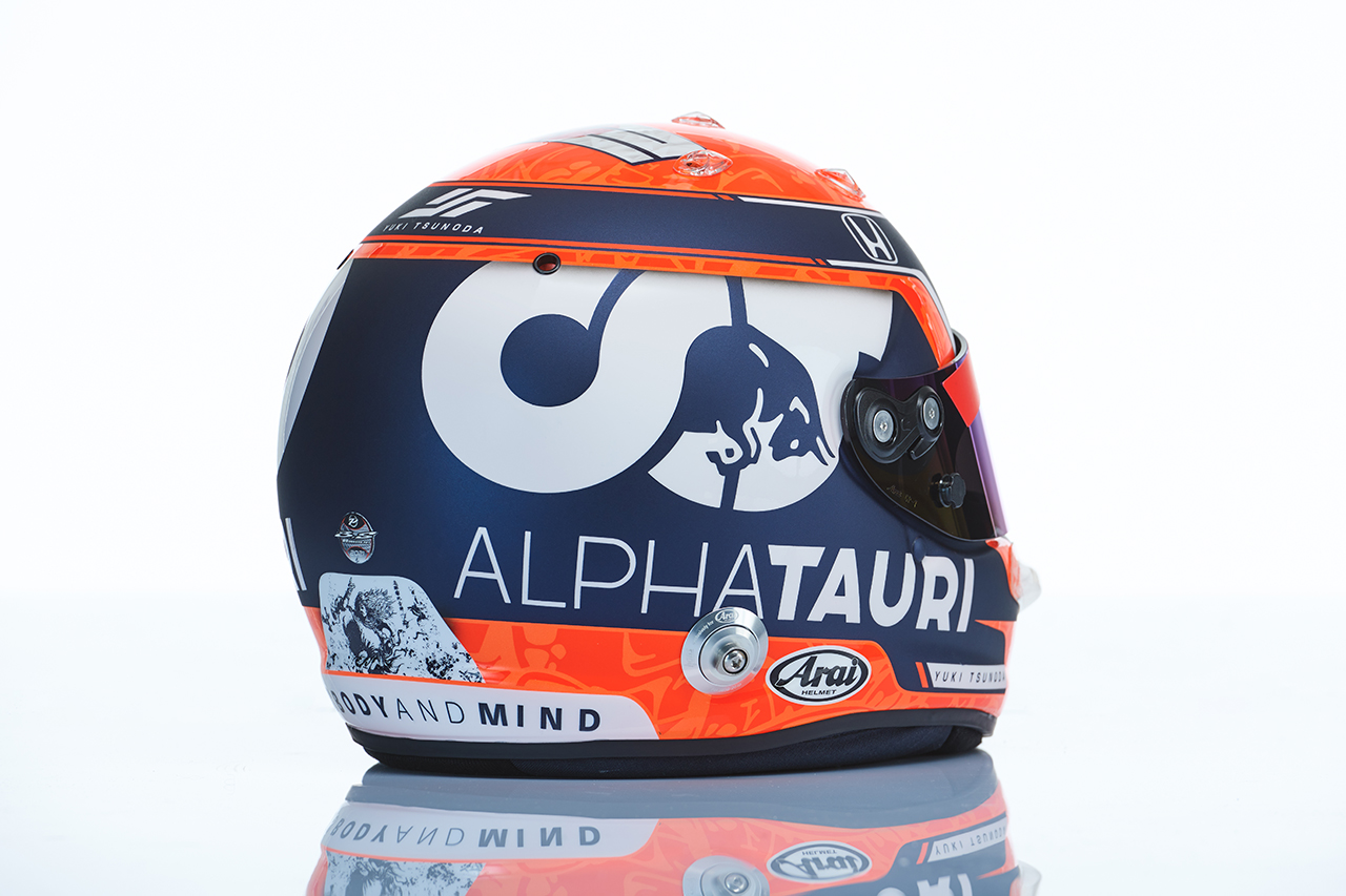 角田裕毅 2021年 F1ヘルメット デザイン (アルファタウリ・ホンダF1)