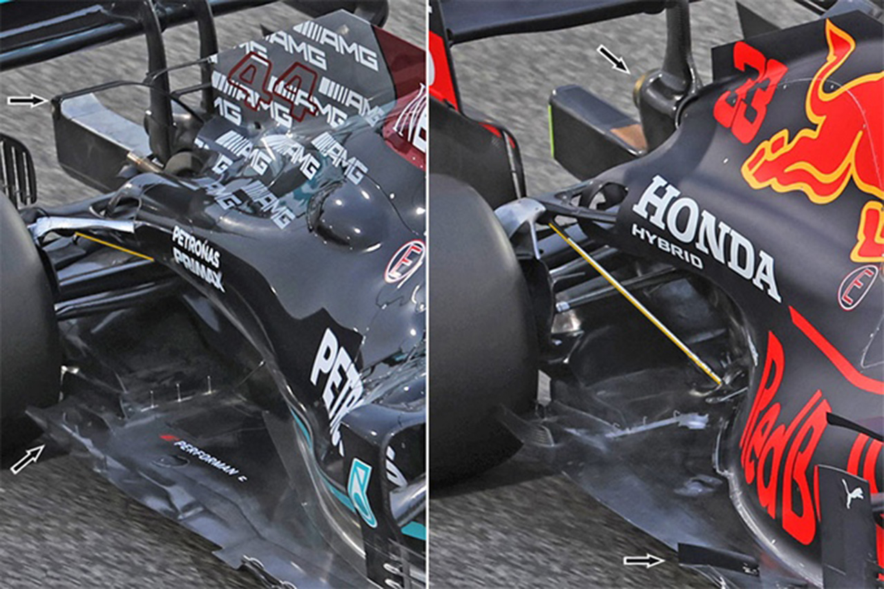 2021年F1マシン分析:メルセデス vs レッドブル リアエンド比較