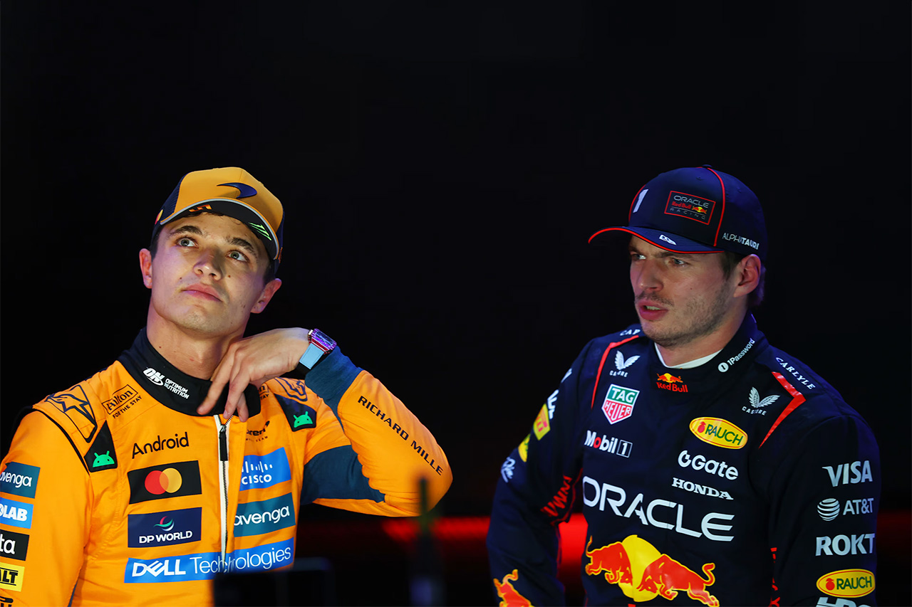 ランド・ノリス(マクラーレン)とマックス・フェルスタッペン(レッドブル)