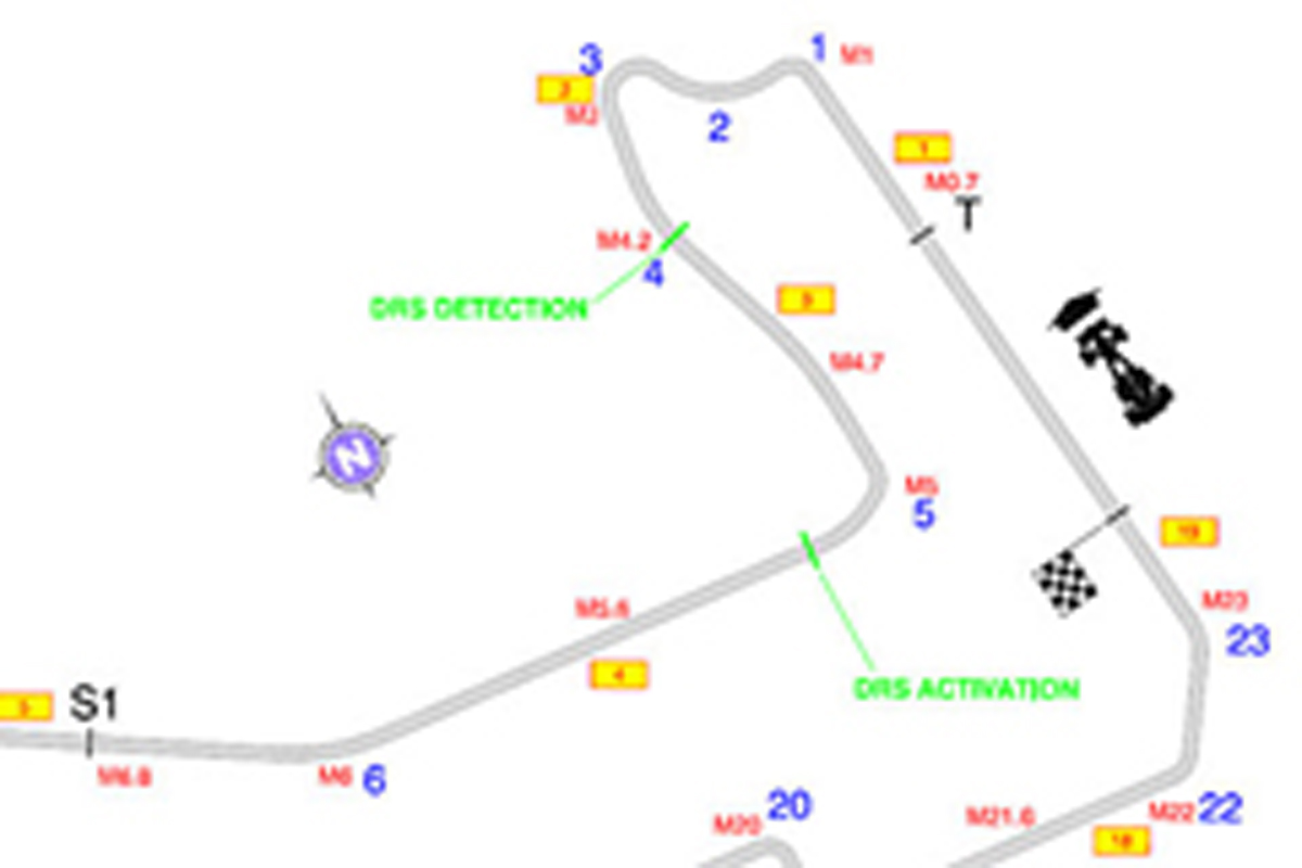 F1シンガポールGP、DRSゾーンは1箇所