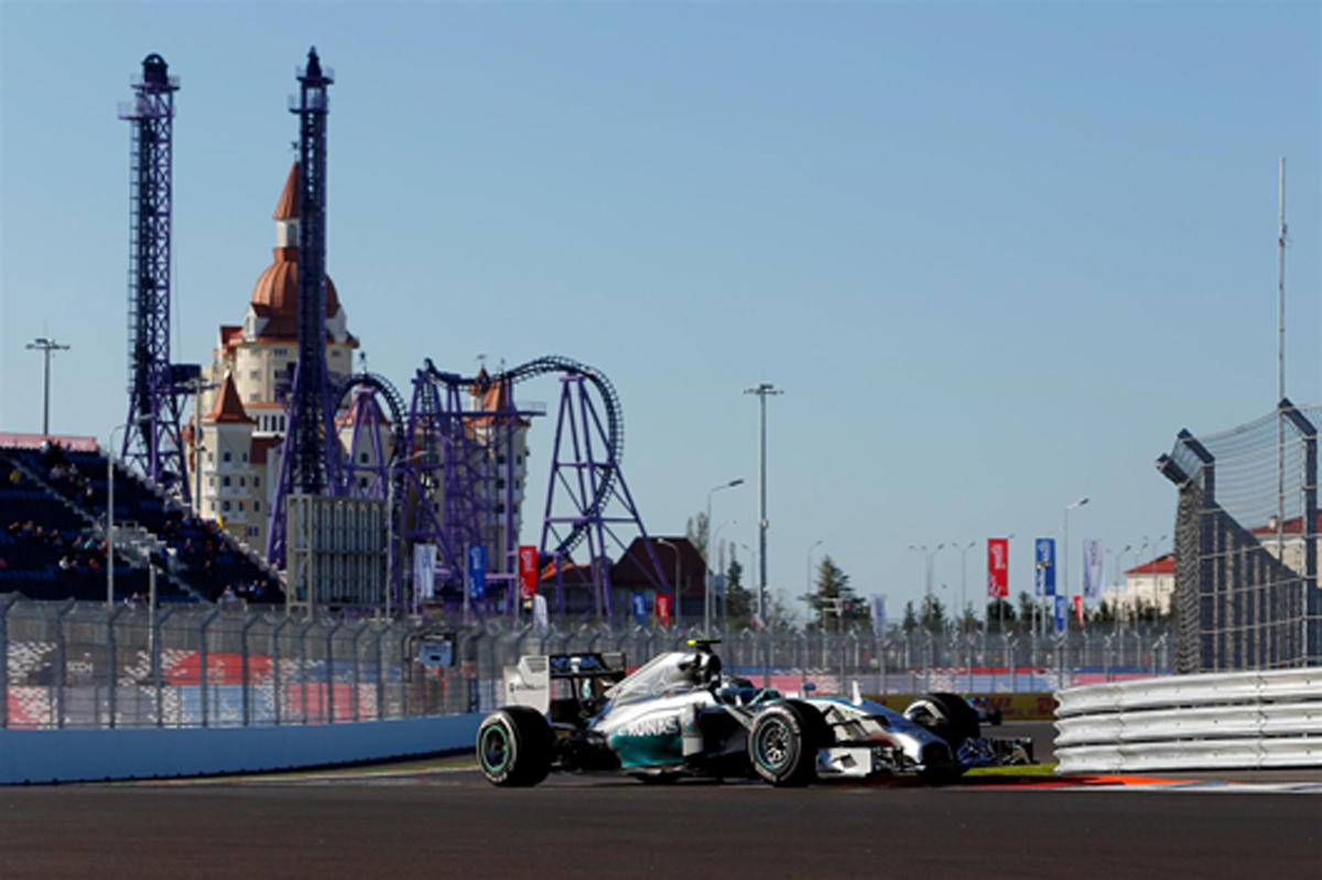 F1ロシアGP フリー走行1回目：ニコ・ロズベルグがトップタイム