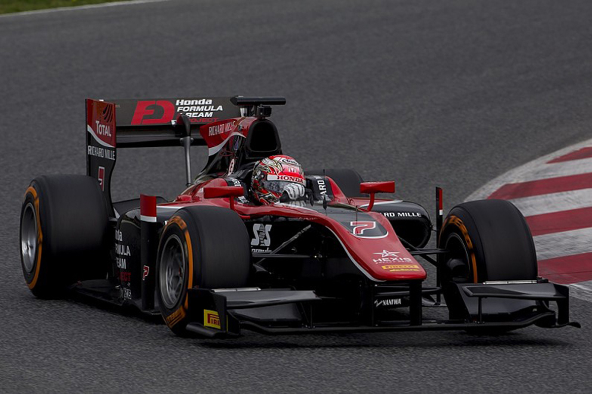 松下信治、F2プレシーズンテスト初日のトップタイムを記録