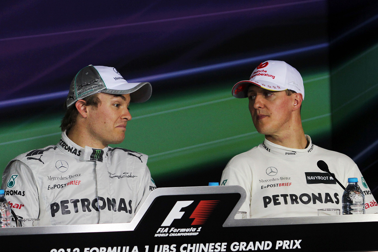 F1 | ミハエル・シューマッハ、予選前にニコ・ロズベルグのトイレを妨害？