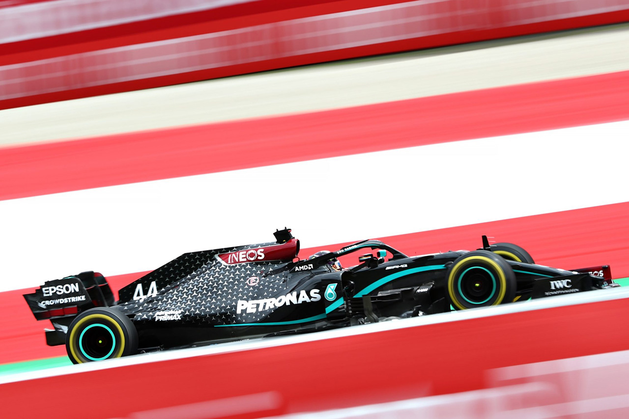 F1オーストリアGP フリー走行2回目：ハミルトン最速でメルセデスF1が1-2