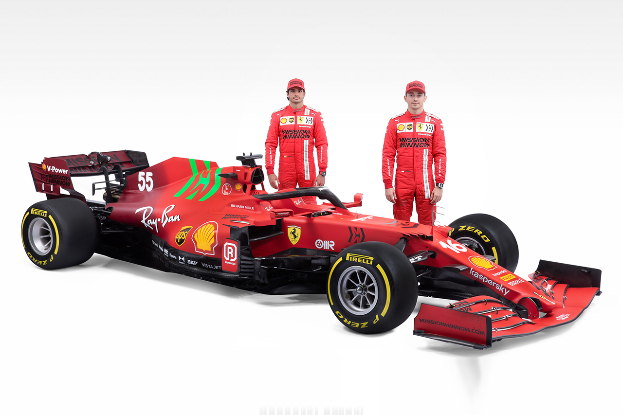フェラーリF1 SF21 画像ギャラリー：奇抜な配色に早くも賛否
