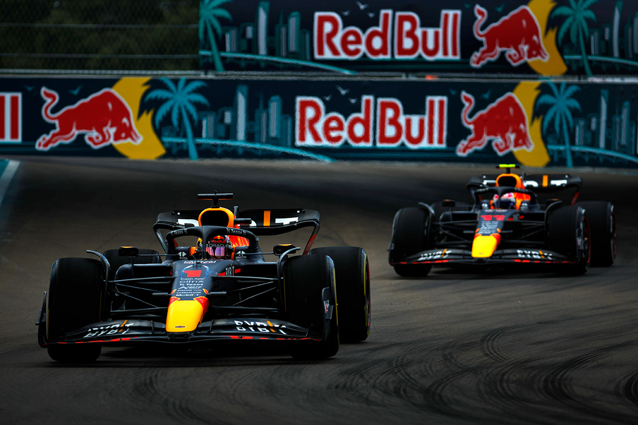 F1マイアミGP フリー走行3回目：ペレスが首位でレッドブルF1が1-3