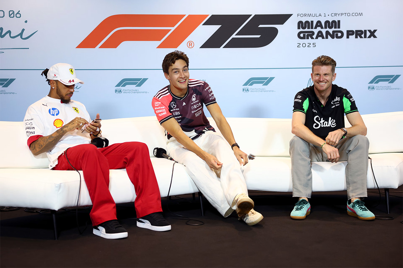 F1マイアミGP：木曜記者会見 Part.2 - ハミルトン、ラッセル、ヒュルケンベルグ