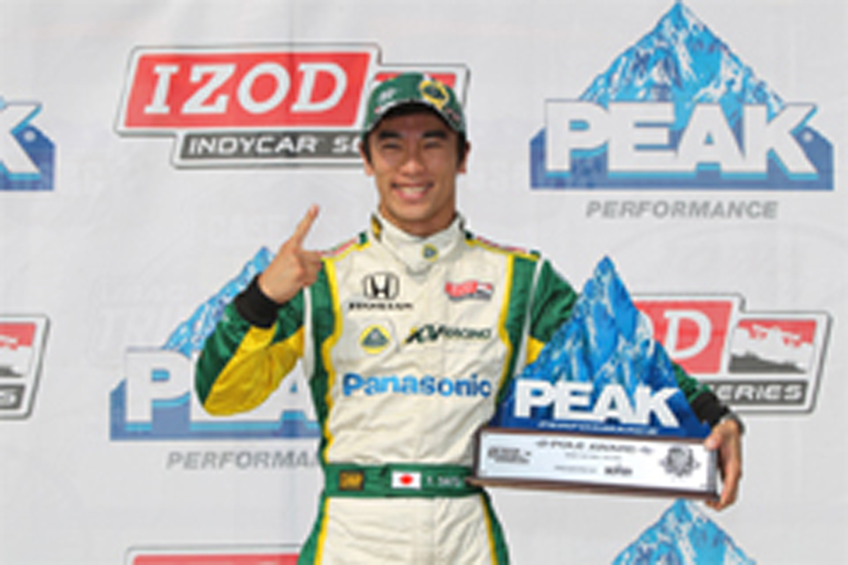 佐藤琢磨、日本人初のポールポジションを獲得! (インディカー第8戦)