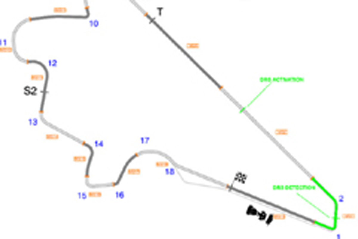 F1韓国GP、DRSゾーンは1箇所