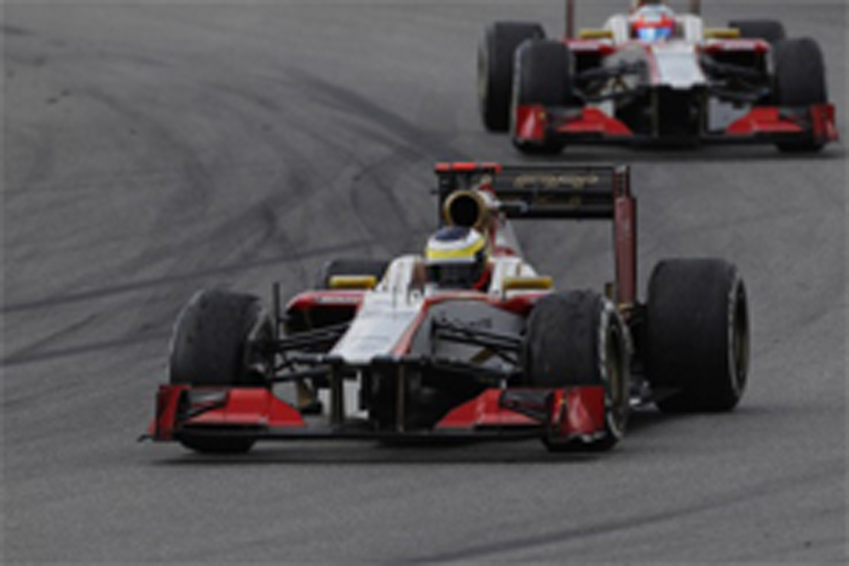 HRT：コース上で戦いでマルシャを倒す （F1ドイツGP）