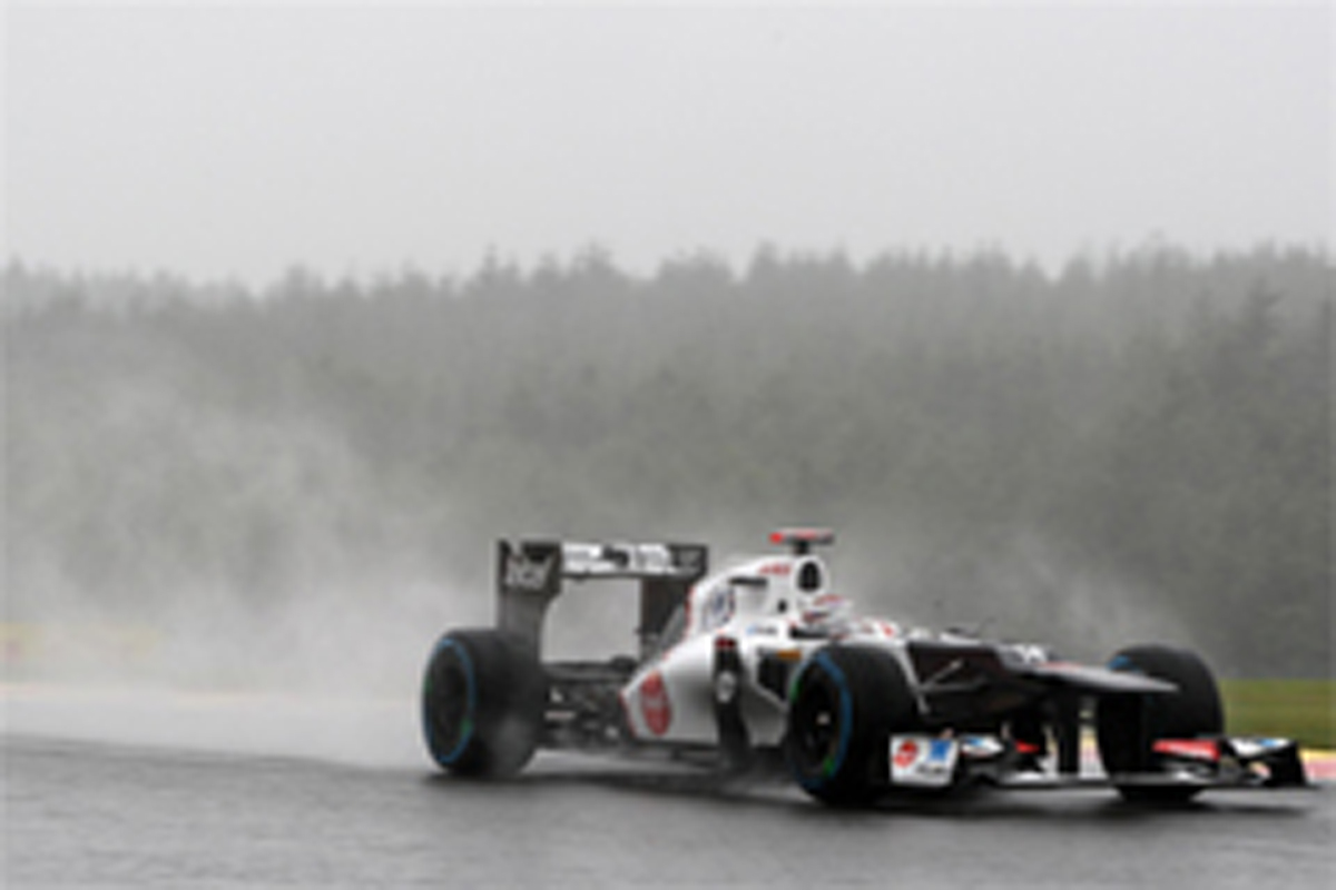 F1ベルギーGP フリー走行2回目:激しい雨で実質全車ノータイム