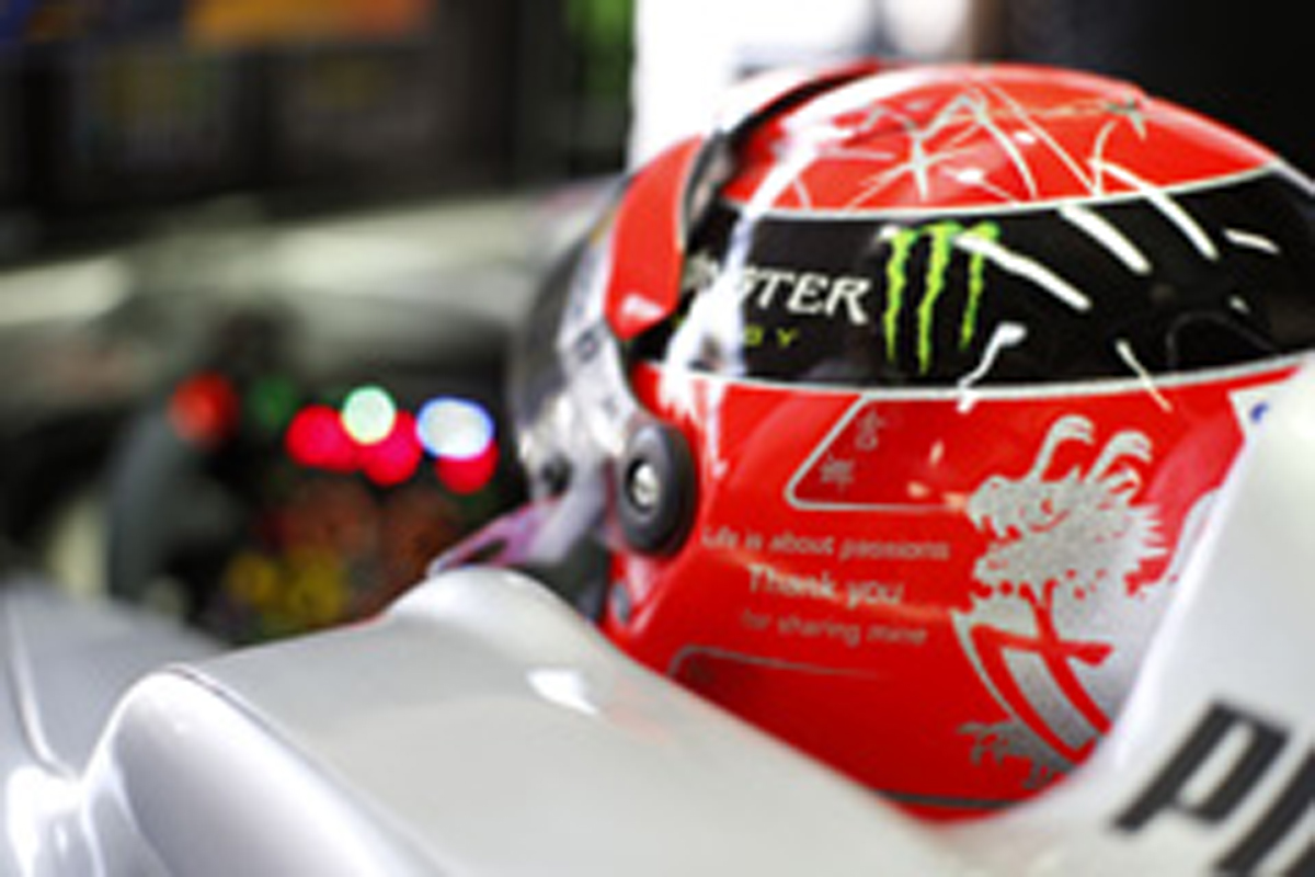 ミハエル・シューマッハ、F1ラストランでヘルメットに感謝のメッセージ