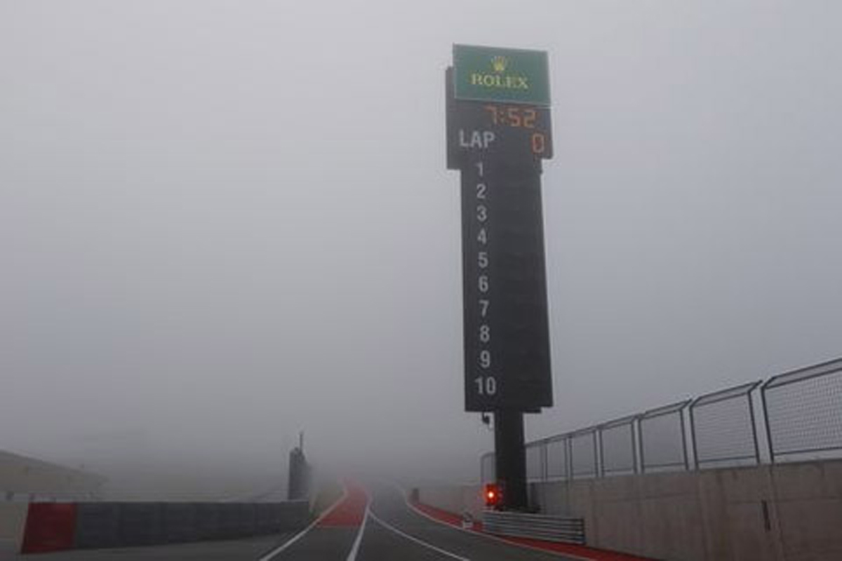 F1アメリカGP フリー走行1回目：濃霧とメディカルヘリ問題で赤旗中断
