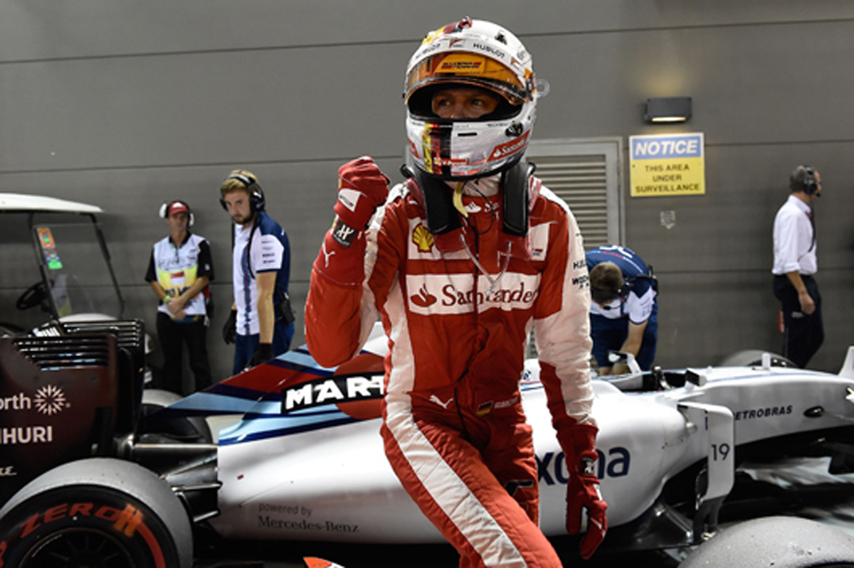フェラーリ:ベッテルが待望のポールポジション / F1シンガポールGP 予選