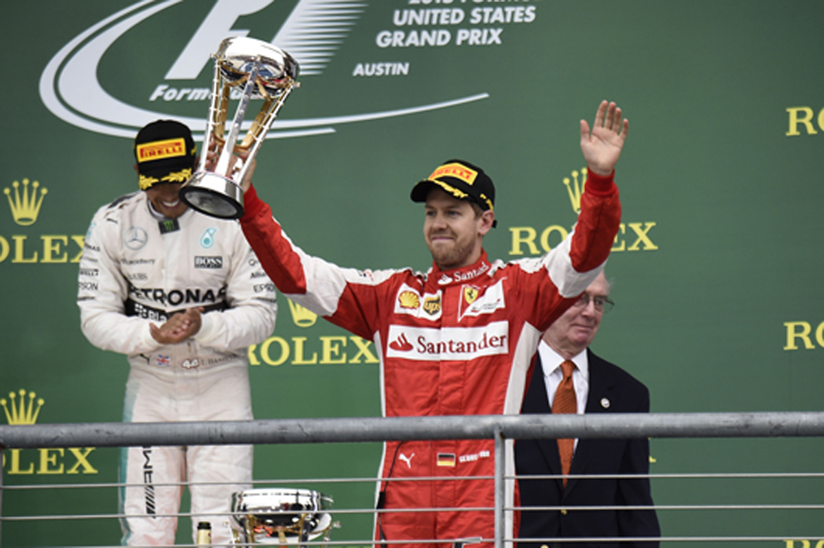フェラーリ:セバスチャン・ベッテルが3位表彰台 / F1アメリカGP