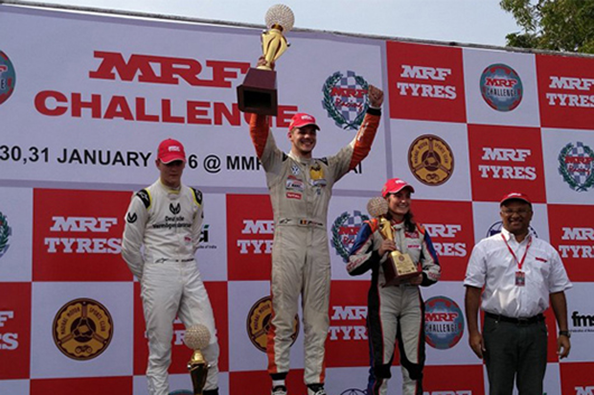ミック・シューマッハ、MRFチャレンジで2位表彰台