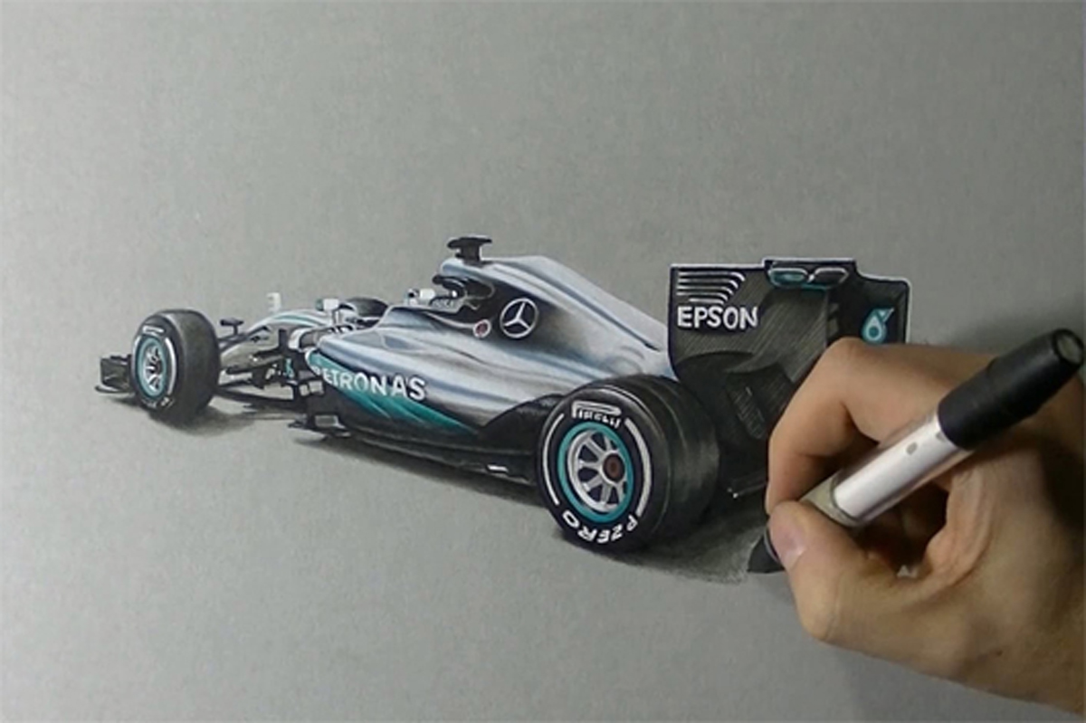 メルセデス、新車W07を“絵”で披露