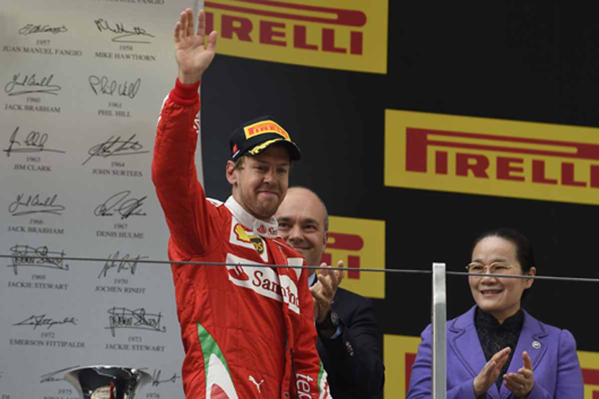フェラーリ：セバスチャン・ベッテルが2位表彰台 / F1中国GP